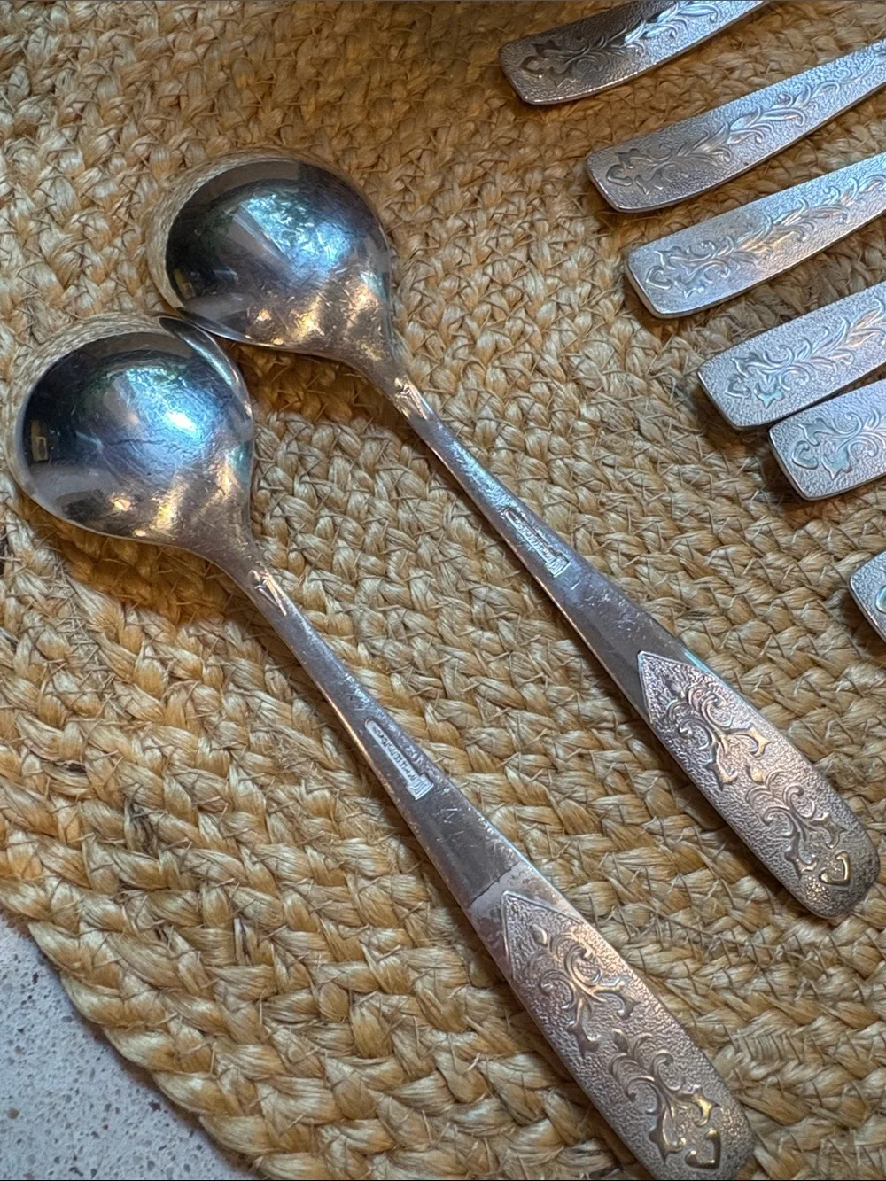 (8) Vintage Melchior Forks & (2) Spoons - MNCH USSR Silverplate